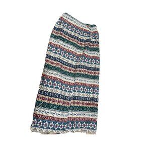 Vtg Stuffed Shirt Nordic Western Maxi Skirt 5/6 Boho Fair Isle Print Wrap USA